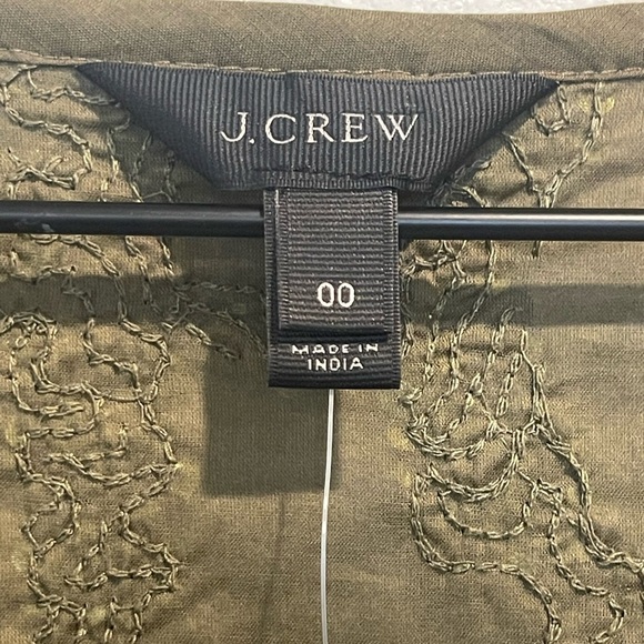 NWT J. Crew Cotton, Olive Green, Iridescent Sequin Tank Top, Scoop Neck, Size 00 - Picture 5 of 14
